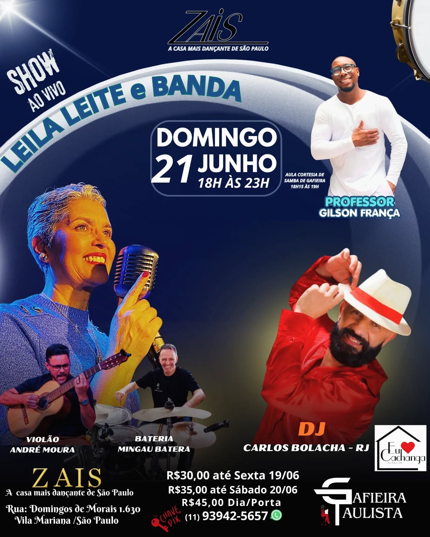 Flyer: Domingueira da Gafieira - Leila Leite e Banda