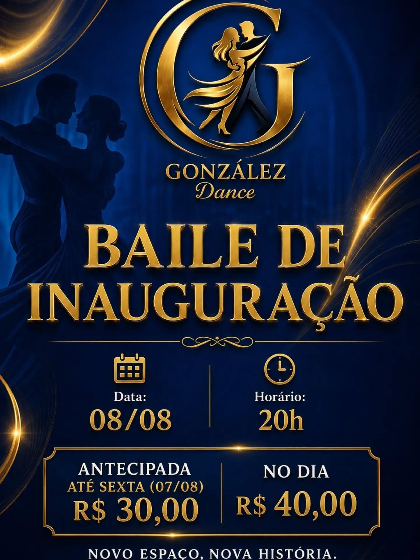 Flyer: Baile de Inauguração — González Dance