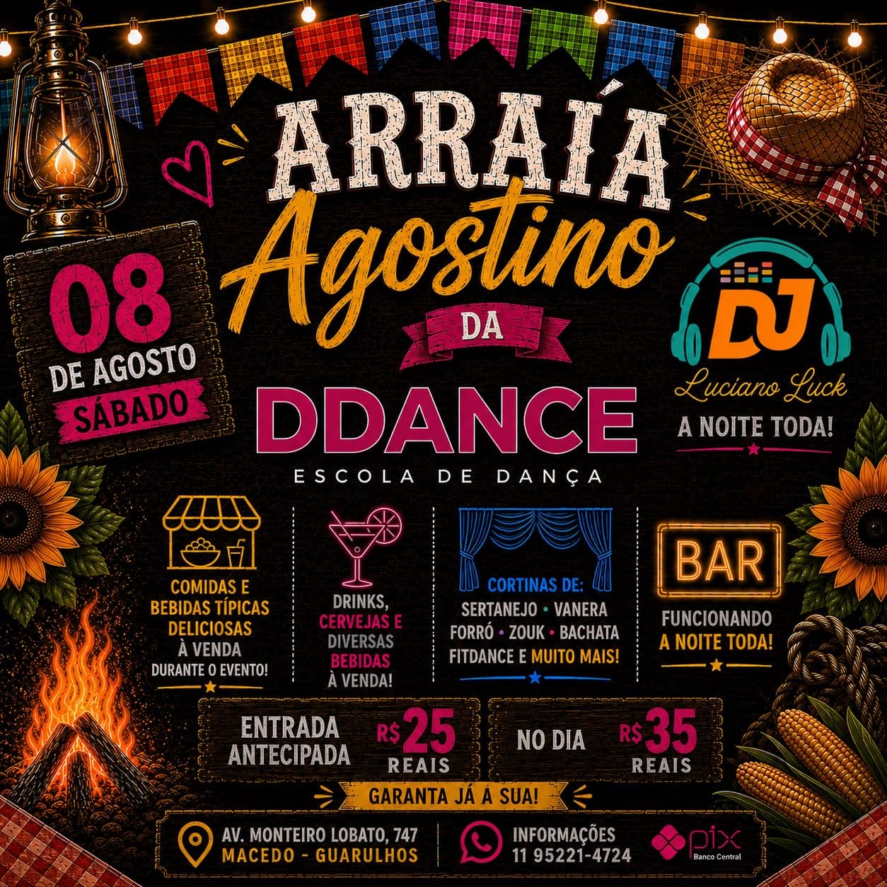 Flyer: Arraiá Agostino da DDANCE