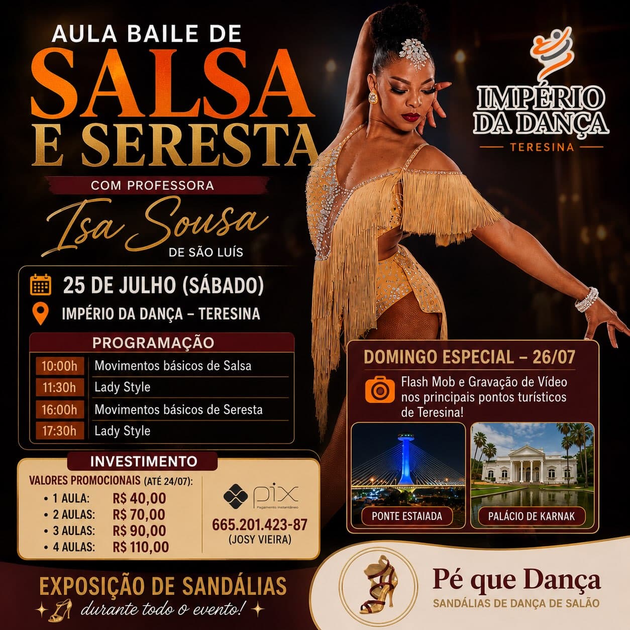 Flyer: Aula Baile de Salsa e Seresta com Isa Sousa