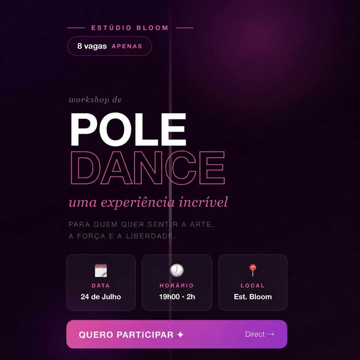 Flyer: Workshop de Pole Dance