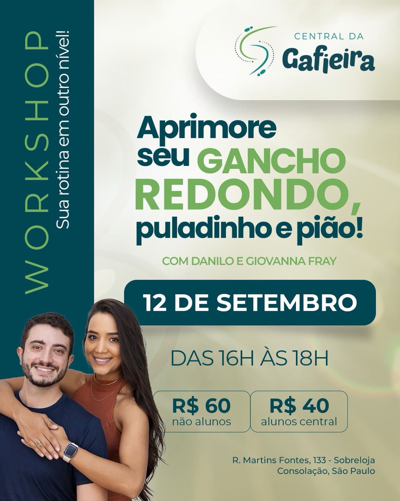 Flyer: Workshop Gancho Redondo, Puladinho e Pião