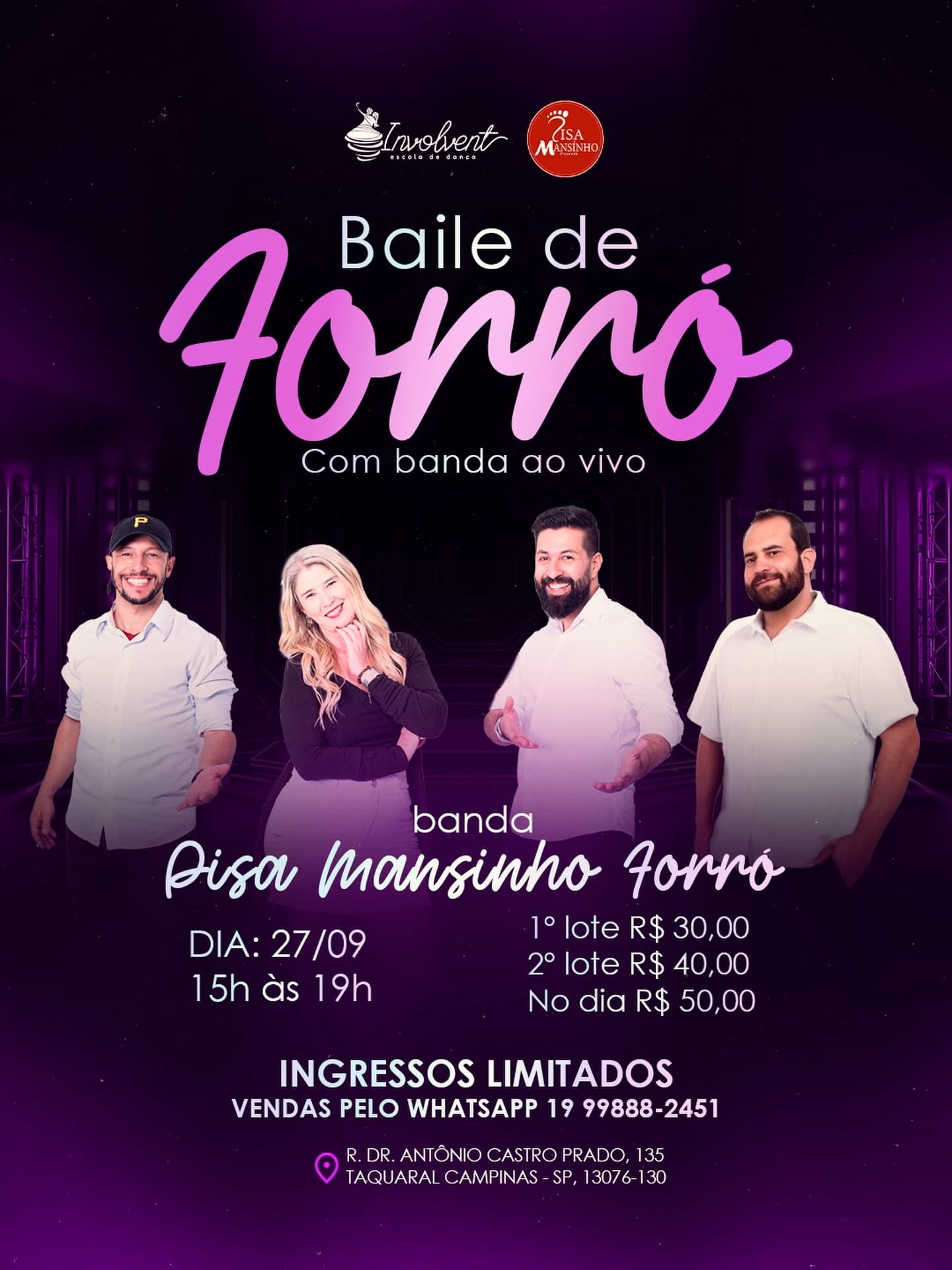 Flyer: Baile de Forró com Banda Pisa Mansinho Forró