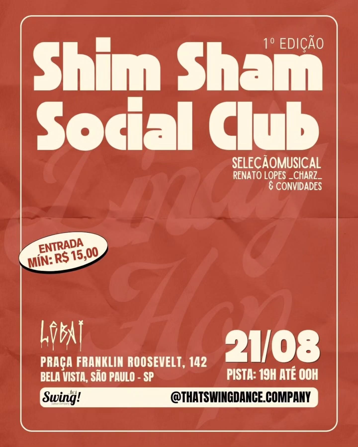 Flyer: Shim Sham Social Club - 1ª Edição
