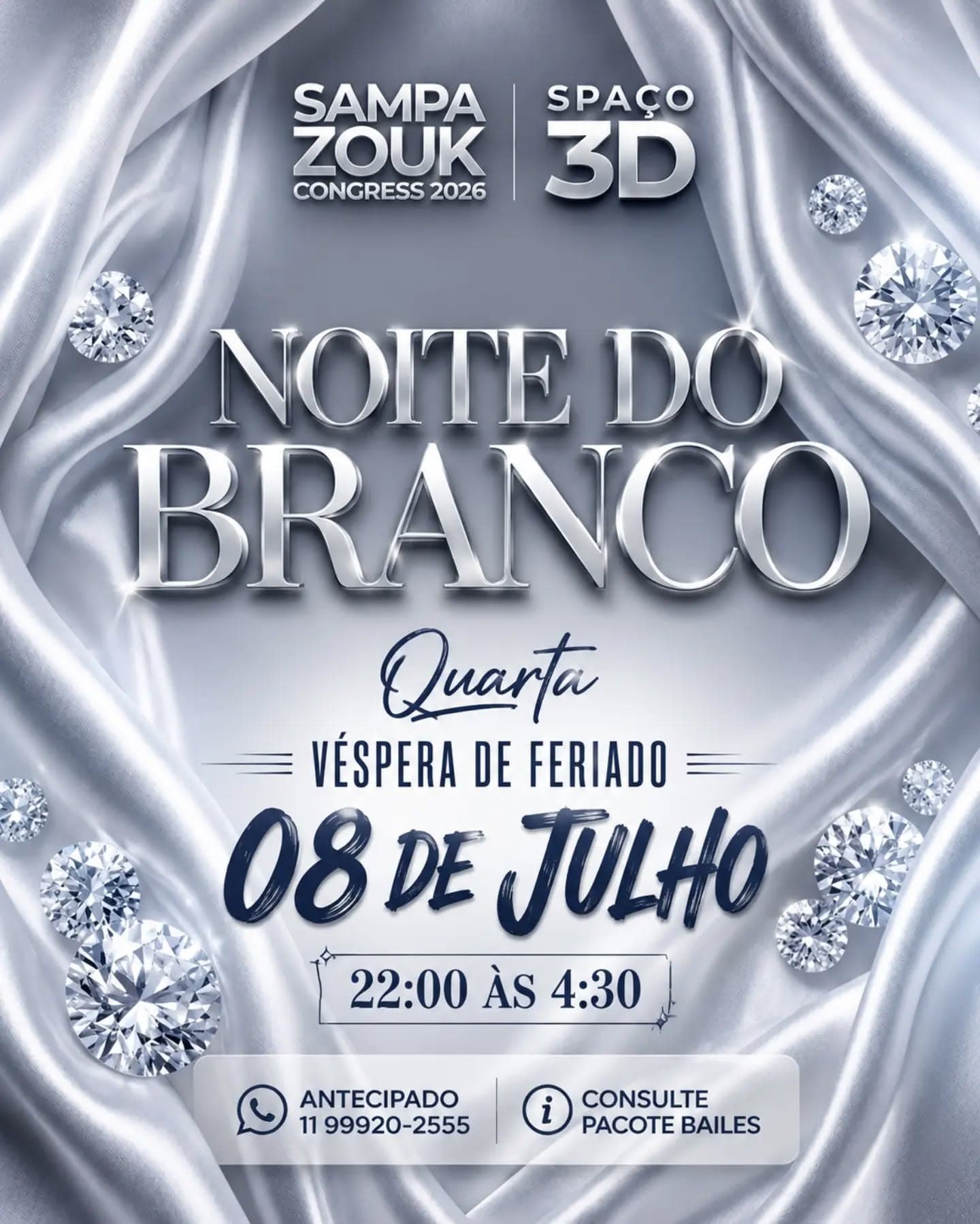 Flyer: Noite do Branco - Sampa Zouk Congress 2026