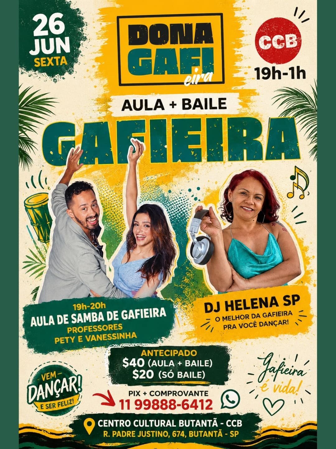 Flyer: Dona Gafi - Aula + Baile de Gafieira