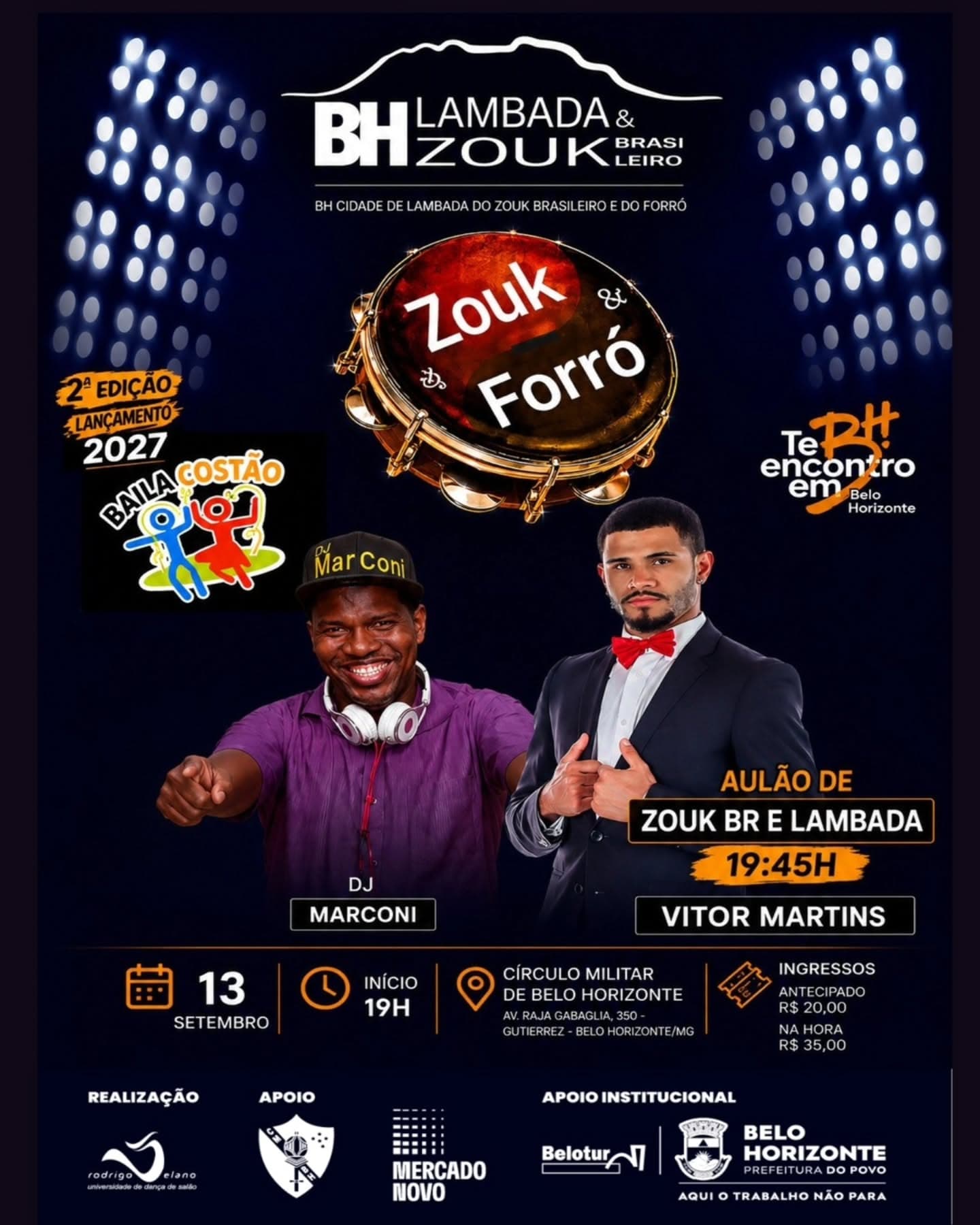 Flyer: Zouk & Forró Especial - Lançamento Baila Costão 2027