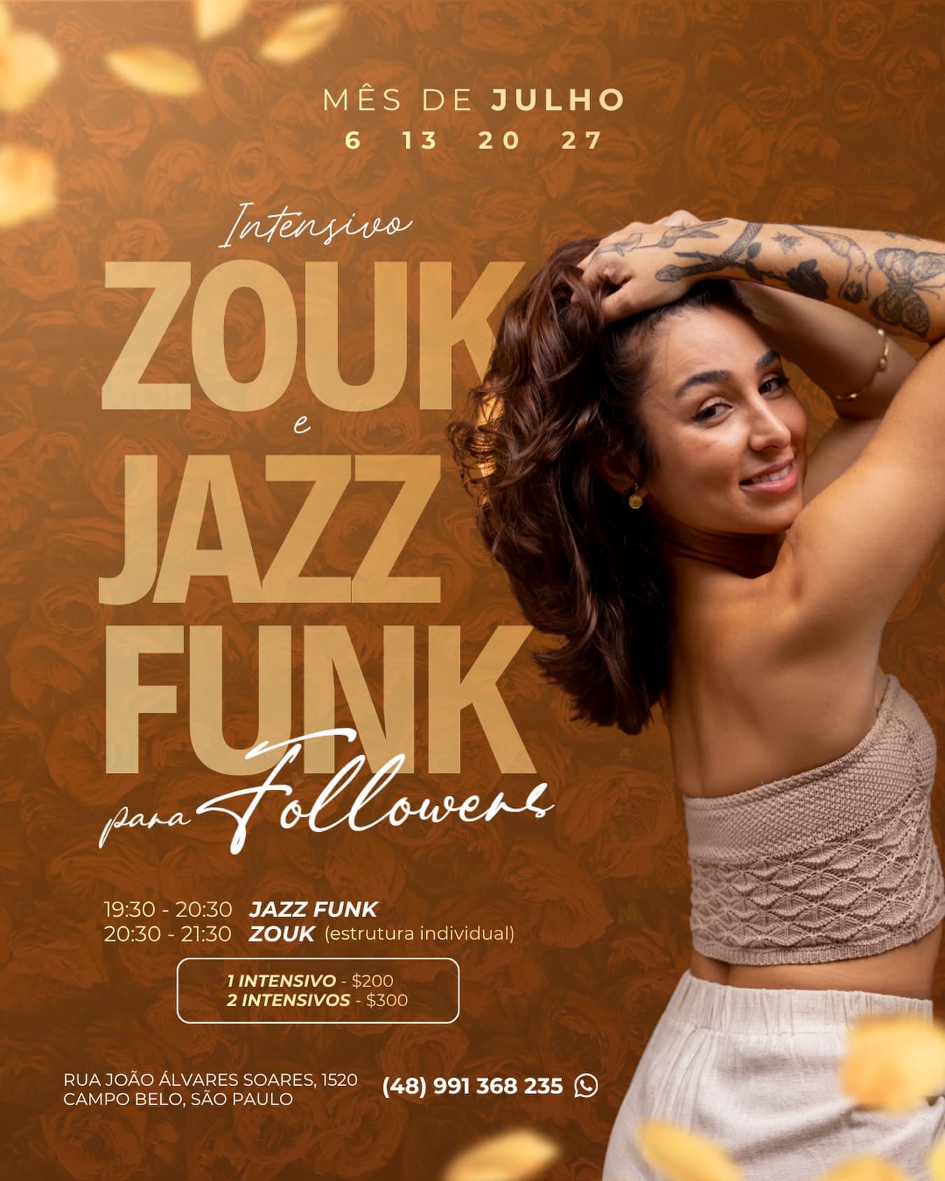 Flyer: Intensivo de Zouk e Jazz Funk para Followers