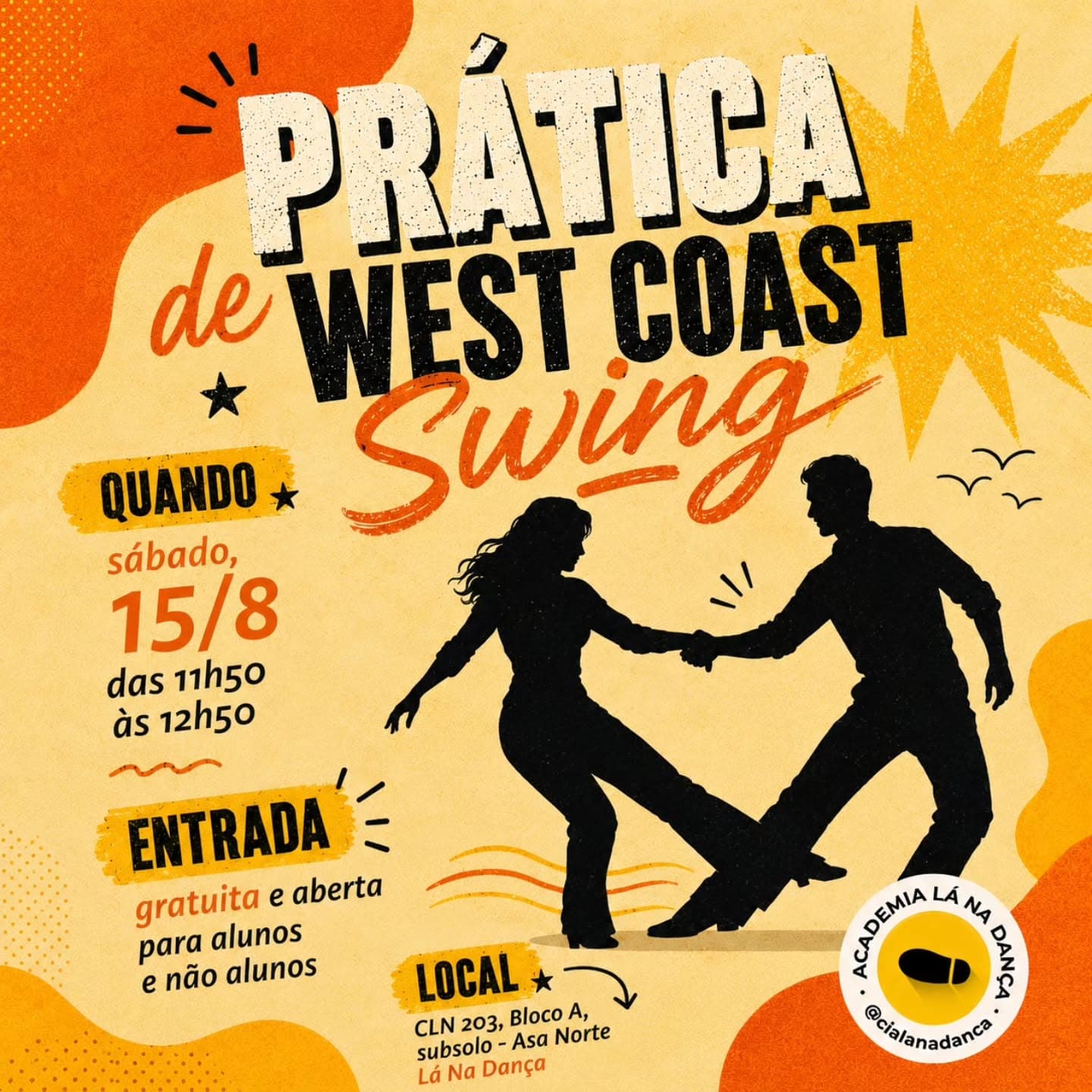 Flyer: Prática de West Coast Swing