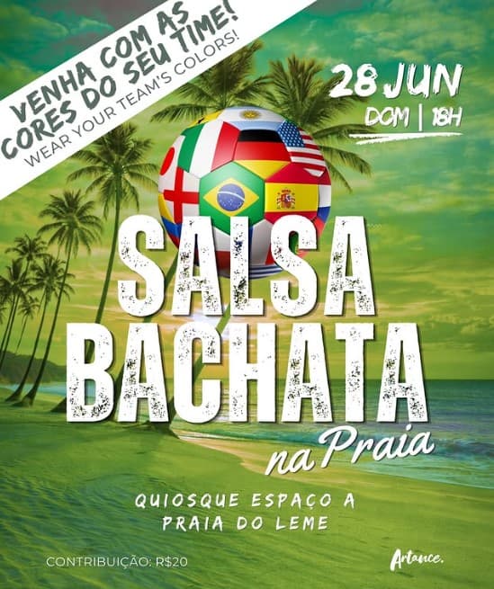 Flyer: Salsa e Bachata na Praia