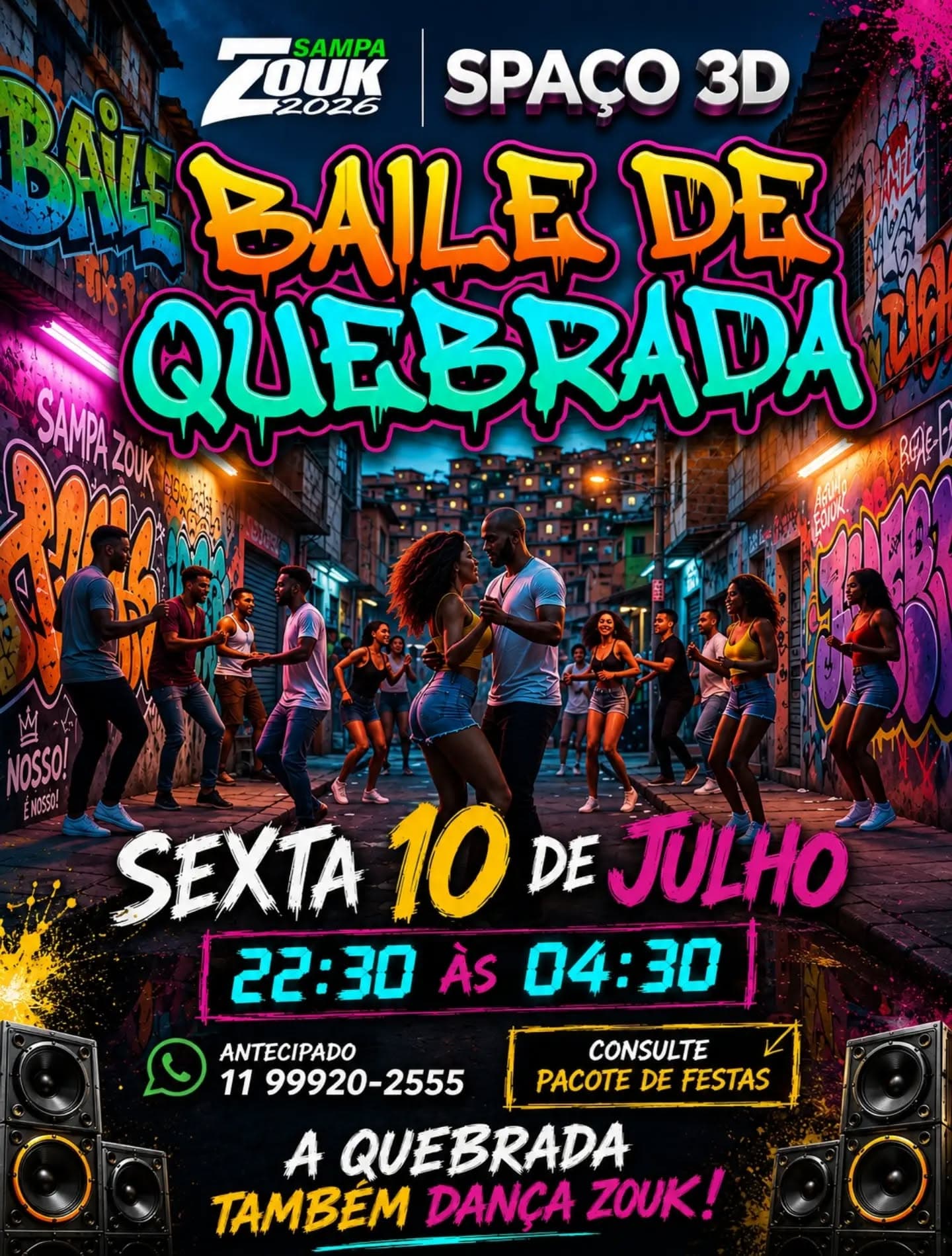 Flyer: Baile de Quebrada - Sampa Zouk 2026