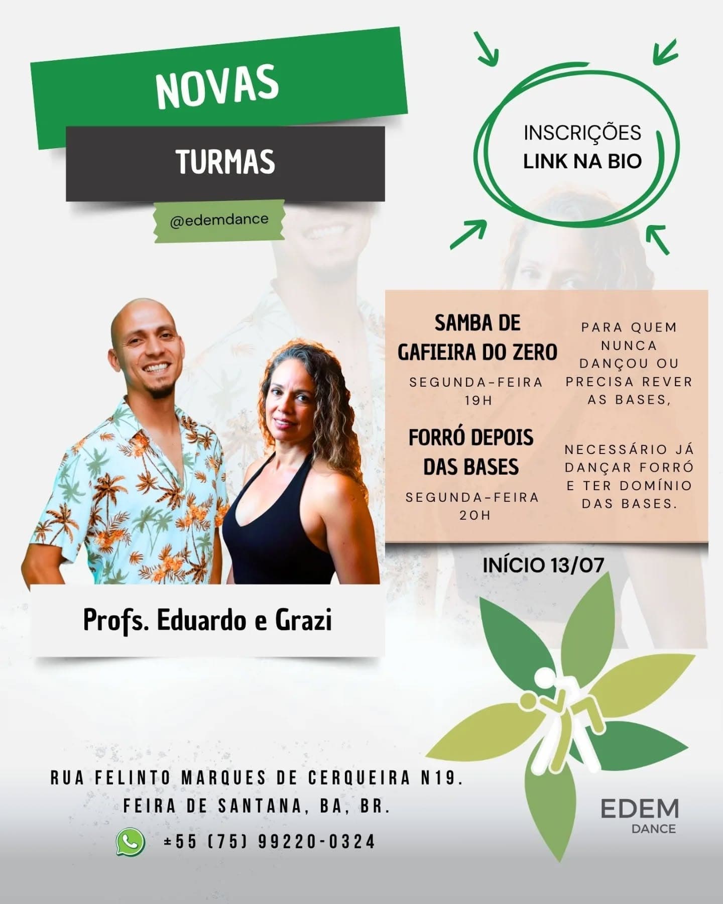 Flyer: Novas Turmas - Samba de Gafieira e Forró
