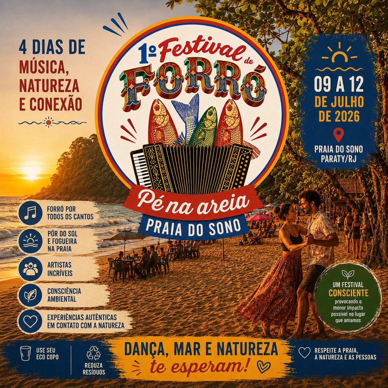 Flyer: 1º Festival de Forró da Praia do Sono