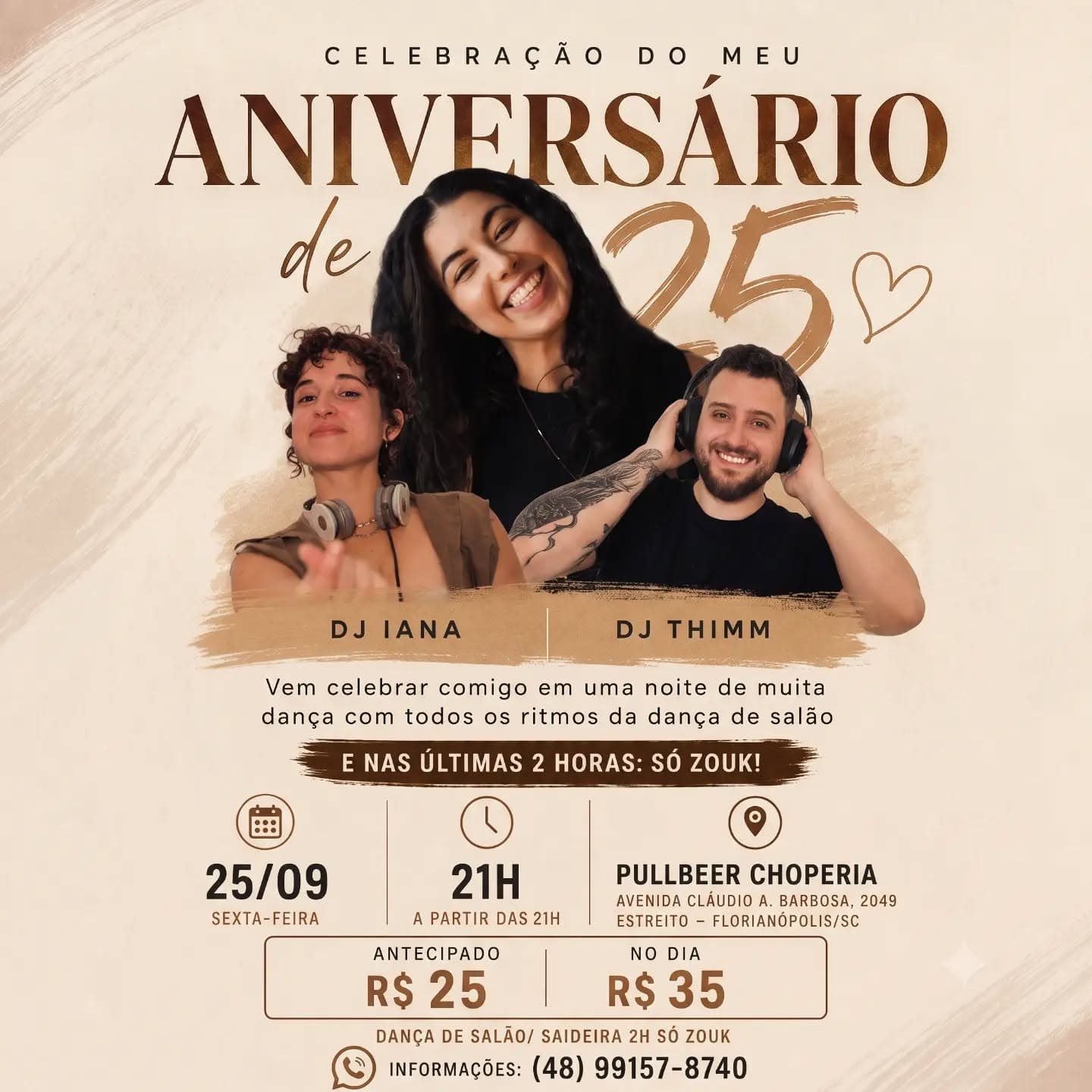 Flyer: Celebração do meu Aniversário de 25
