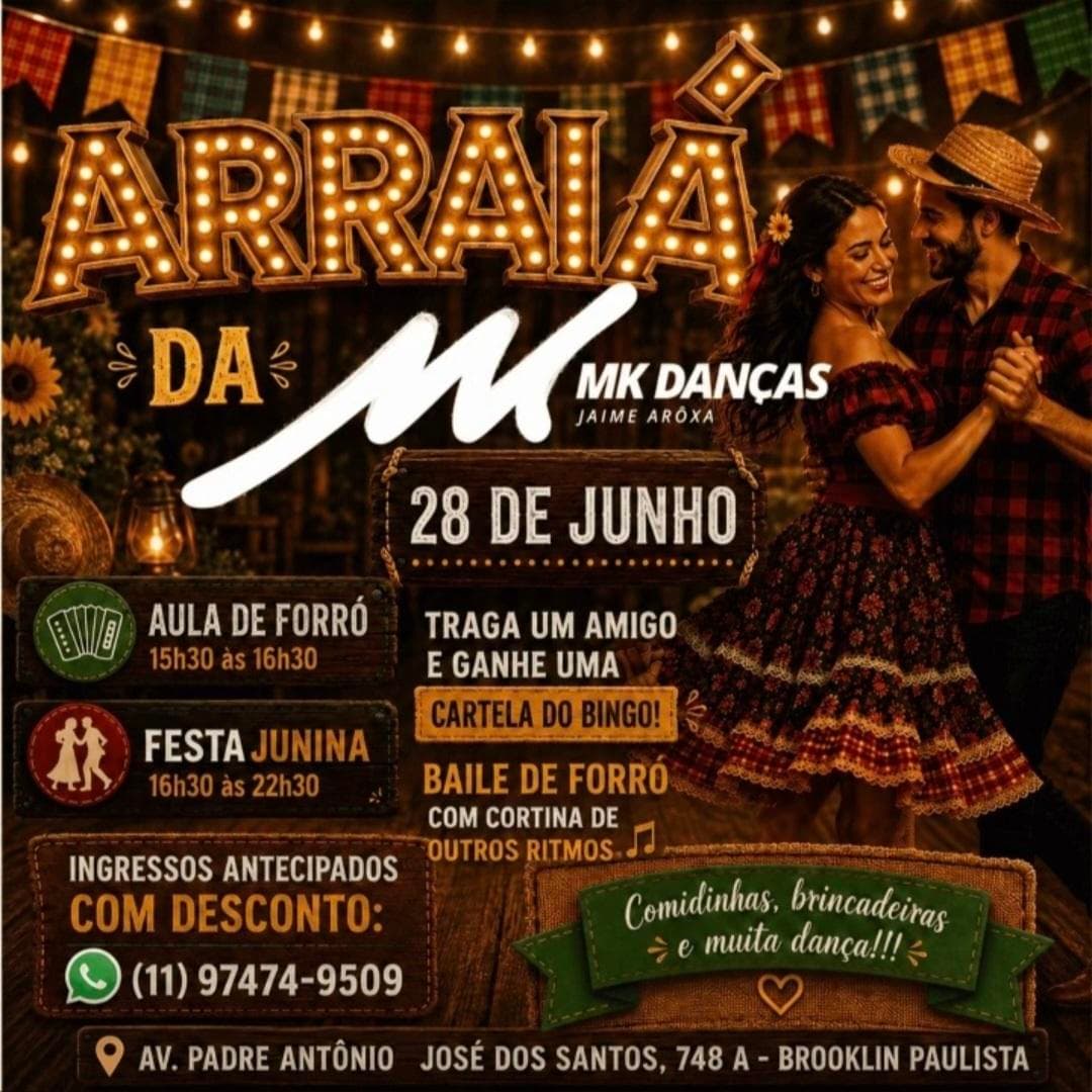 Flyer: Arraiá da MK Danças