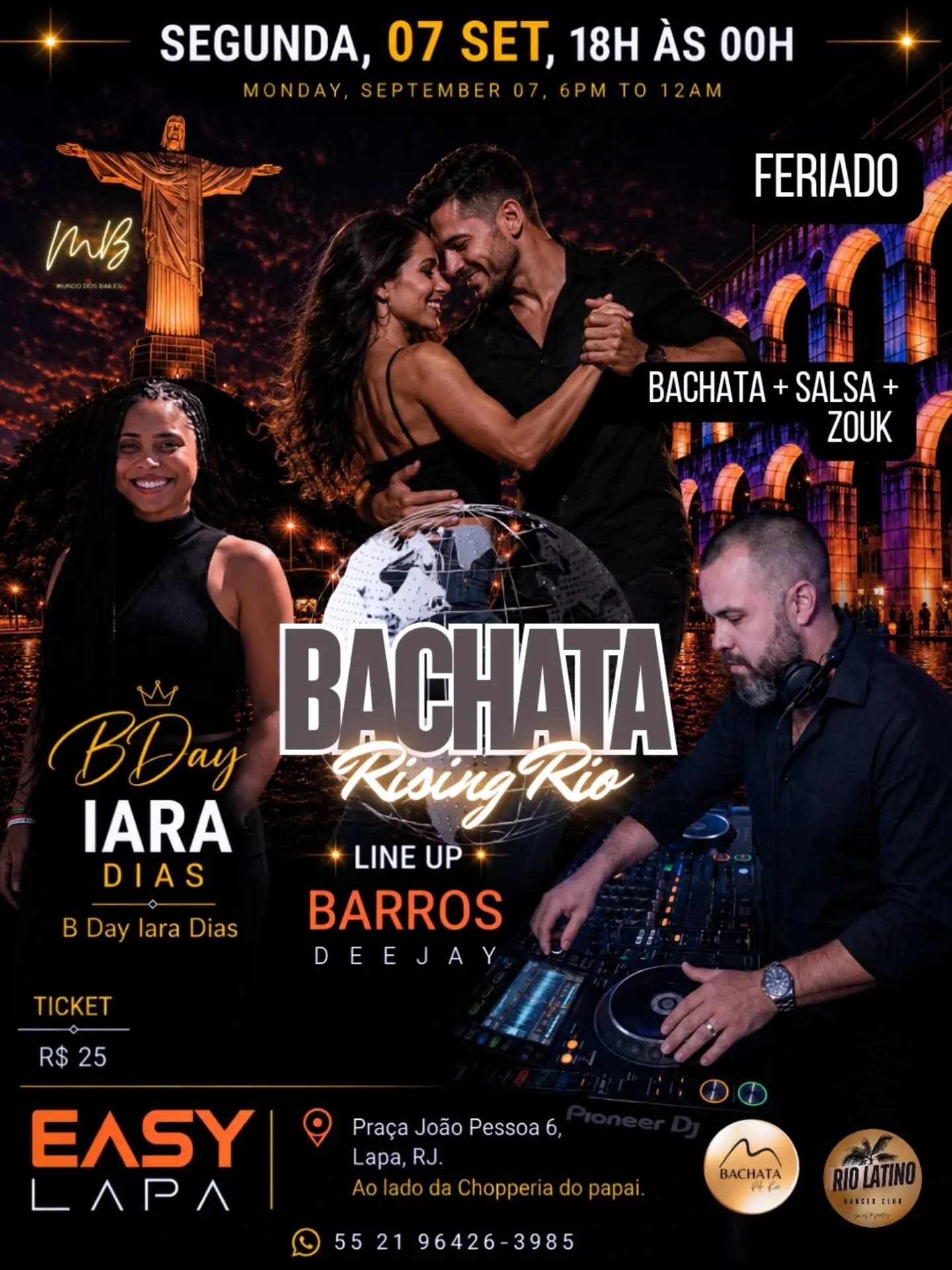 Flyer: Bachata Rising Rio - BDay Iara Dias