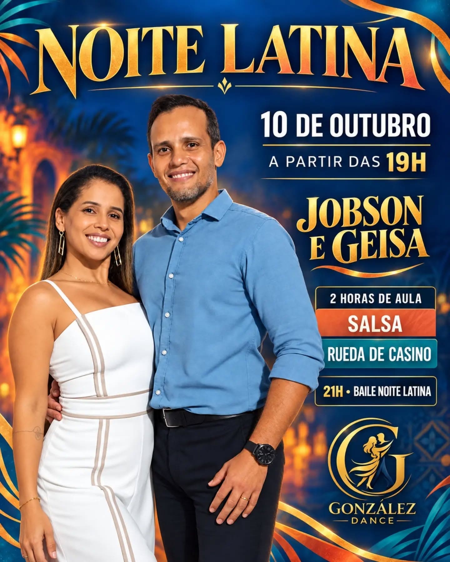 Flyer: Noite Latina - Jobson e Geisa