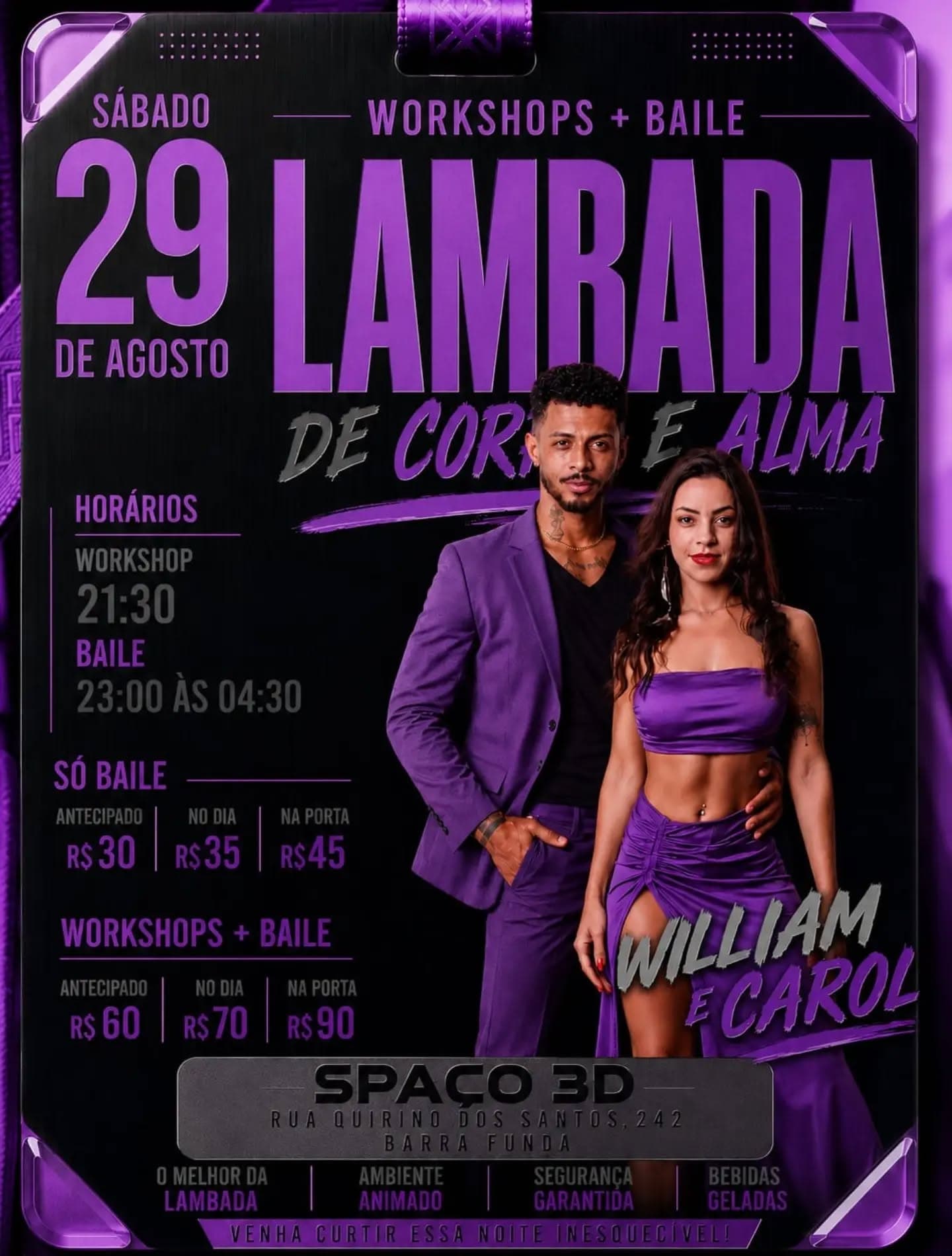 Flyer: Lambada de Corpo e Alma - Workshop + Baile