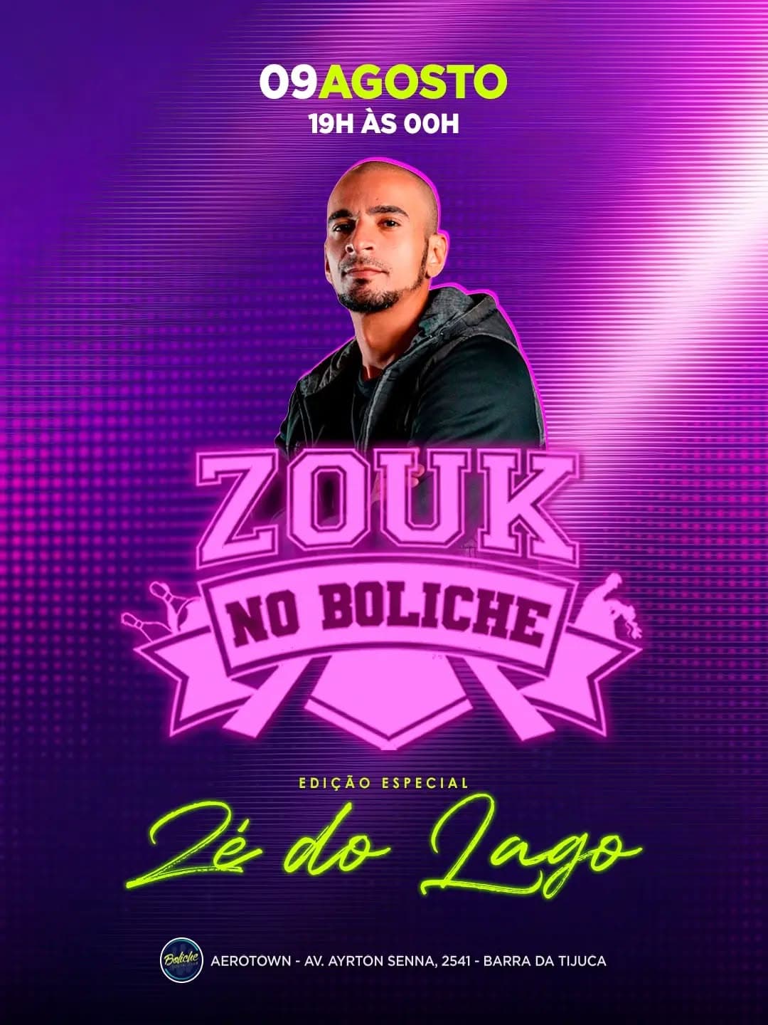 Flyer: Zouk no Boliche - Edição Especial Zé do Lago