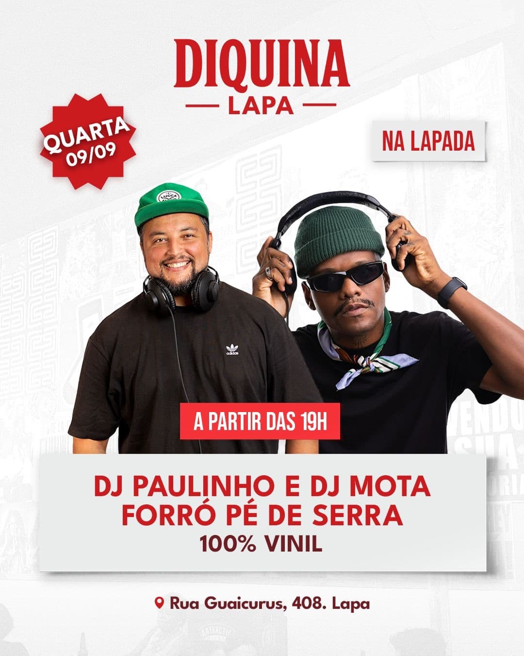 Flyer: Diquina Lapa - Forró Pé de Serra 100% Vinil