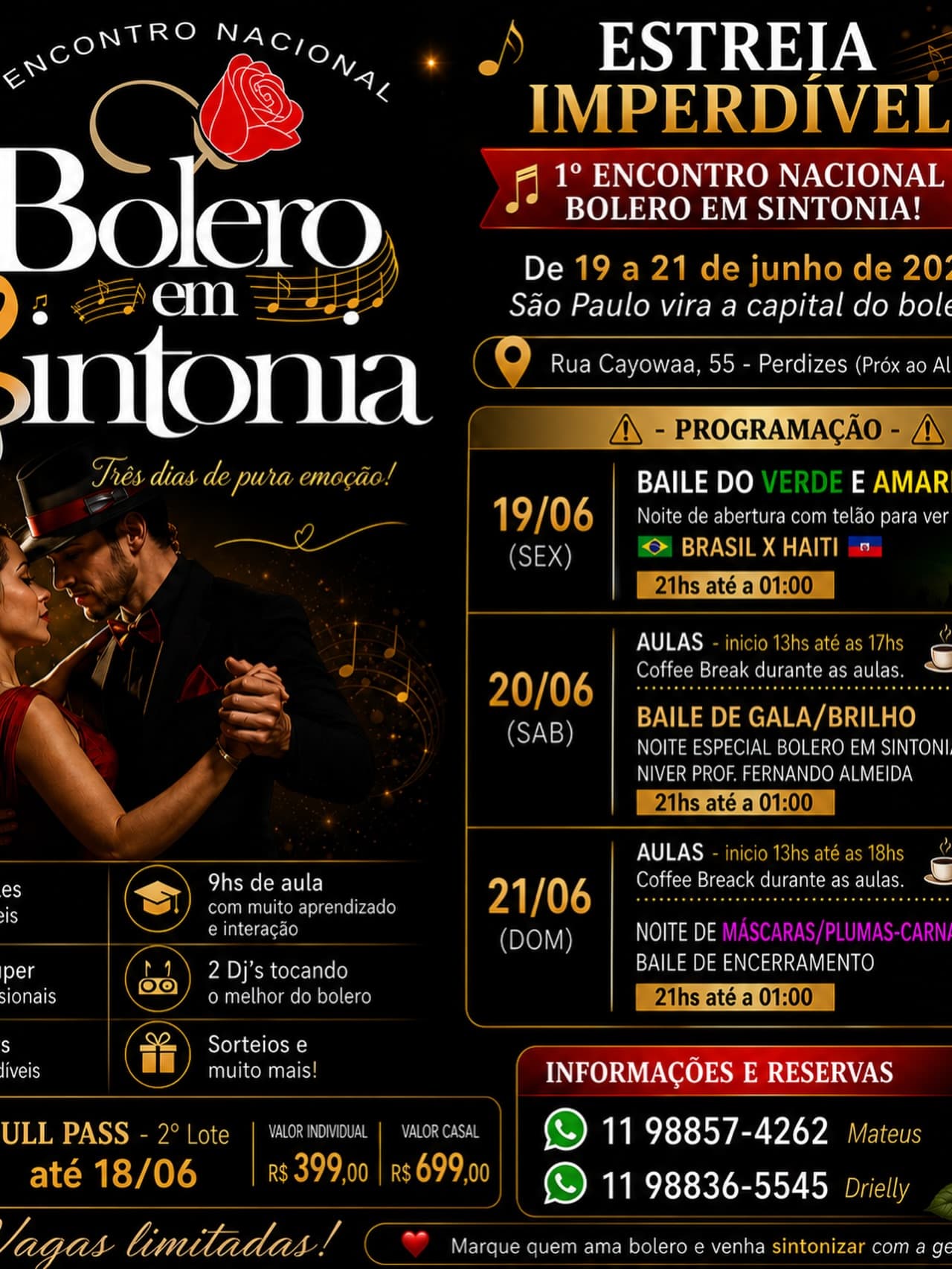 Flyer: 1º Encontro Nacional Bolero em Sintonia
